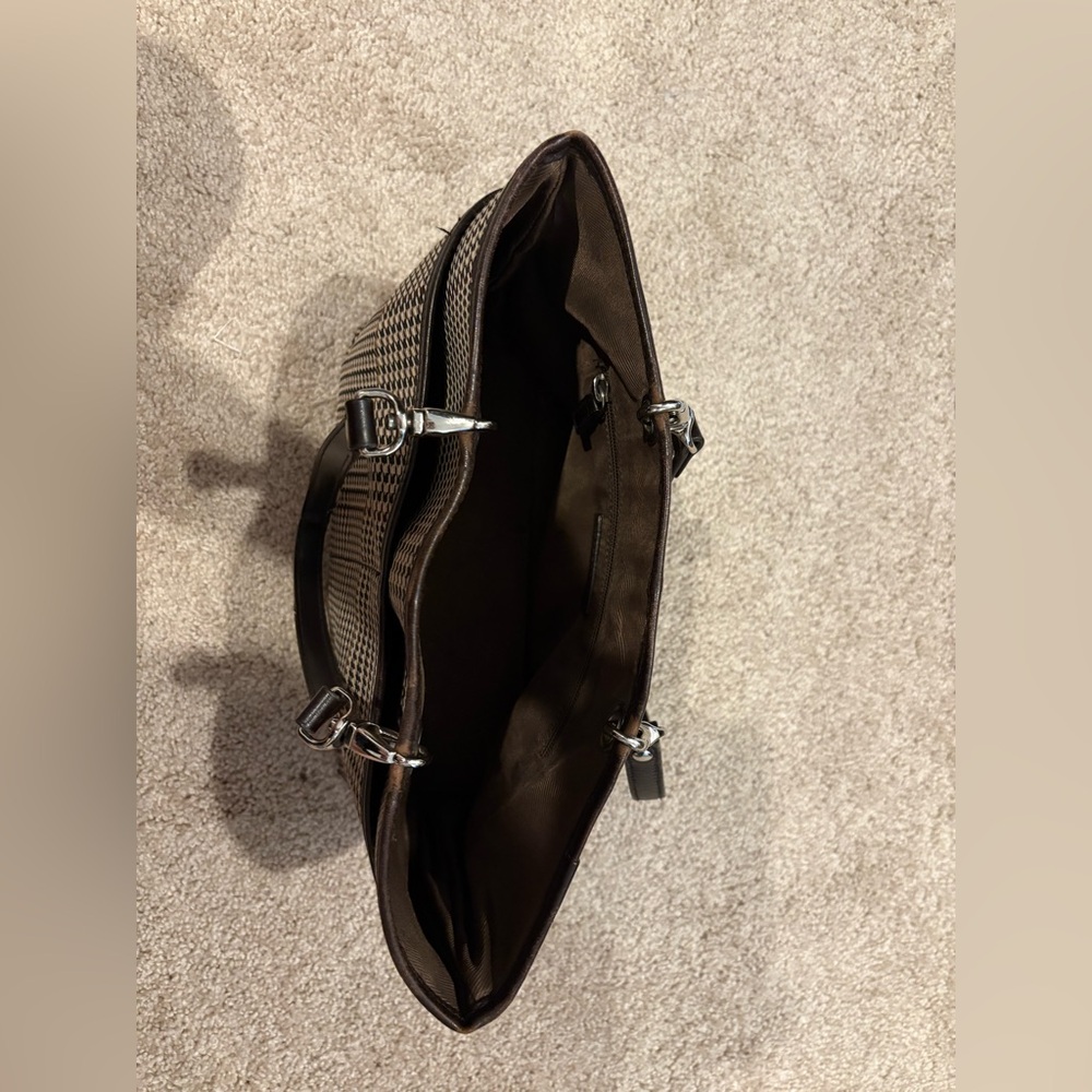 Lauren Ralph Lauren Brown Checkered Shoulder Bag